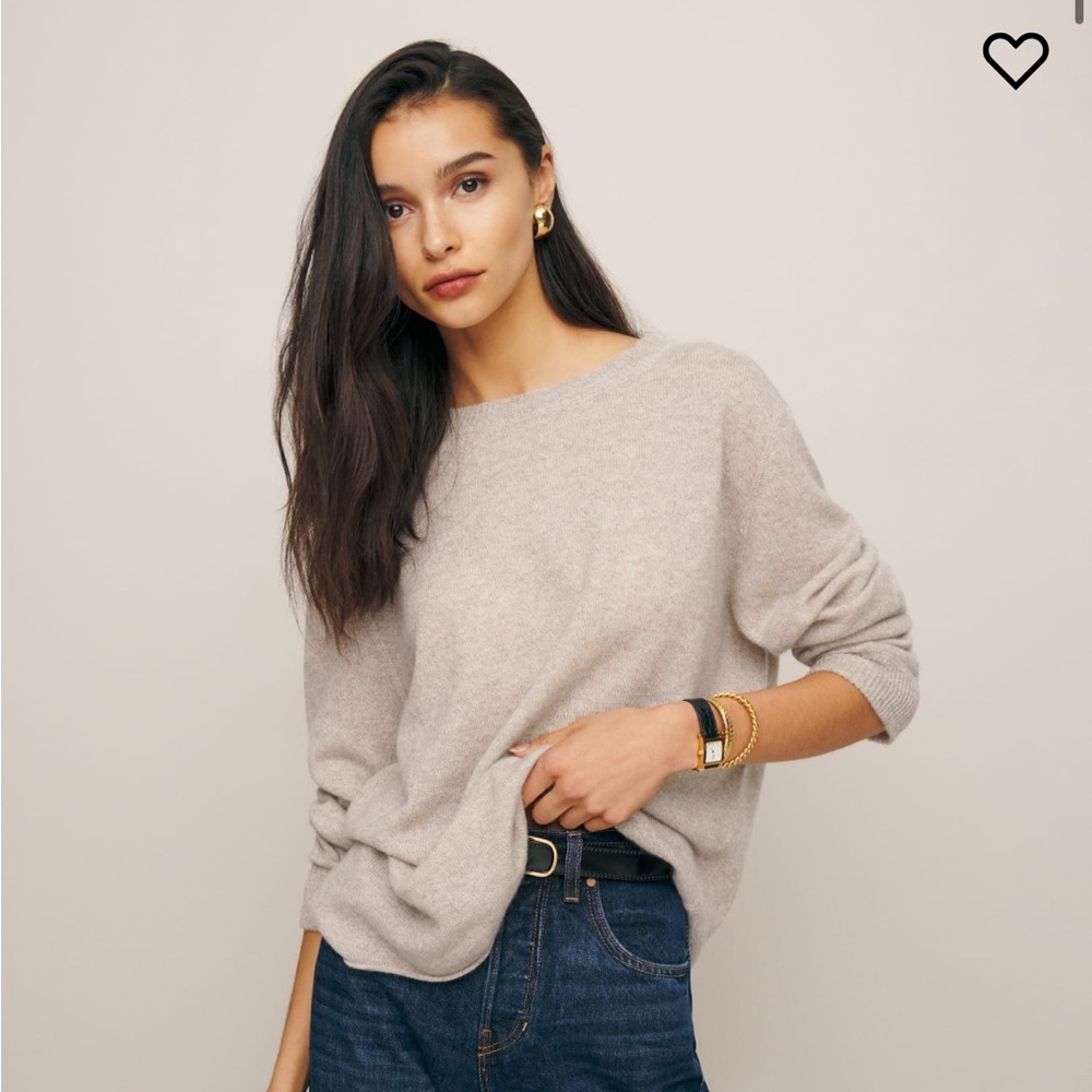 Reformation Cashmere Boyfriend Sweater- Barley Size XS